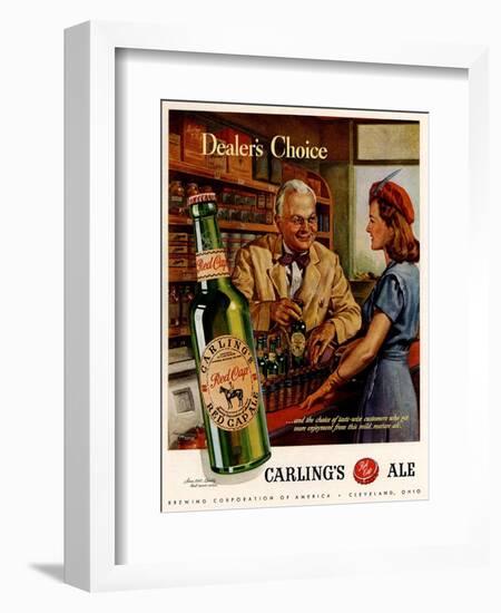 1940s USA Carling Ale Magazine Advertisement-null-Framed Giclee Print