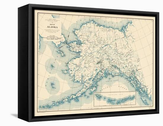 1941, Alaska State Map, Alaska, United States-null-Framed Premier Image Canvas