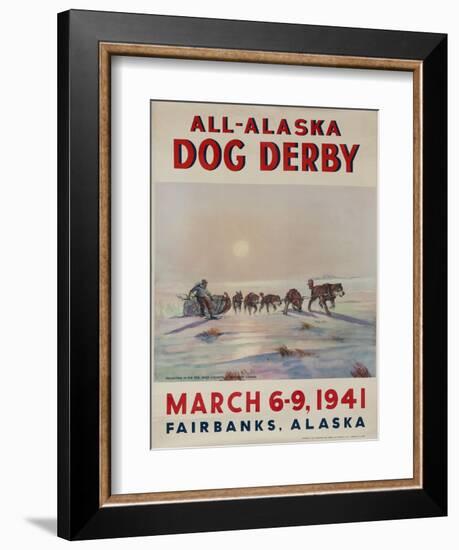 1941 All Alaska Dog Derby Poster-null-Framed Giclee Print