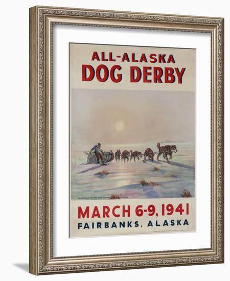 1941 All Alaska Dog Derby Poster-null-Framed Giclee Print