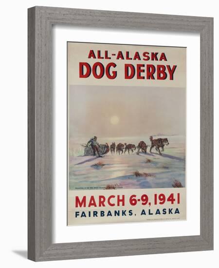 1941 All Alaska Dog Derby Poster-null-Framed Giclee Print