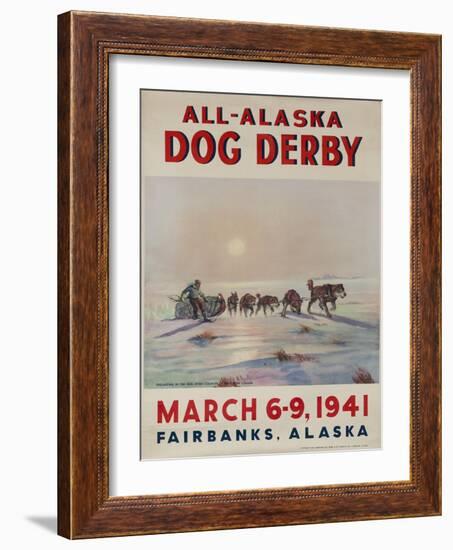 1941 All Alaska Dog Derby Poster-null-Framed Giclee Print