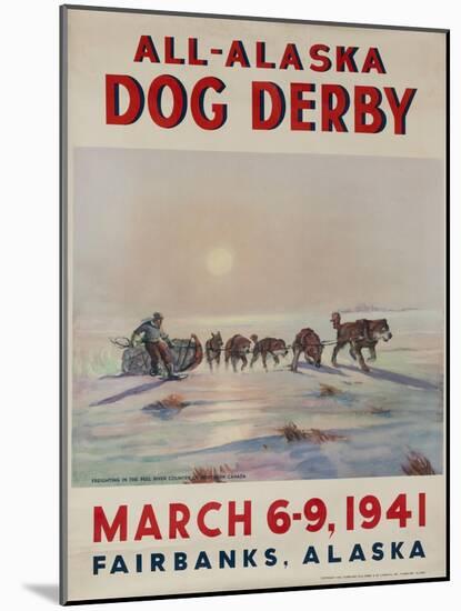 1941 All Alaska Dog Derby Poster-null-Mounted Giclee Print