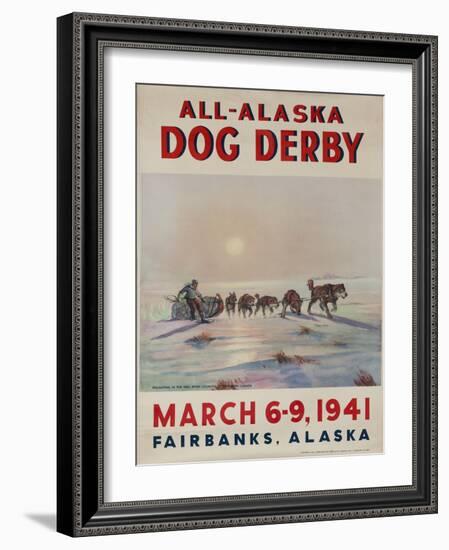 1941 All Alaska Dog Derby Poster-null-Framed Giclee Print