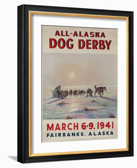 1941 All Alaska Dog Derby Poster-null-Framed Giclee Print