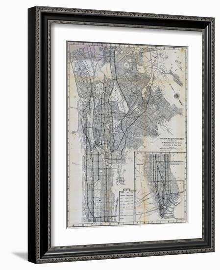 1941, Manhattan and The Bronx Map, New York, United States-null-Framed Premium Giclee Print