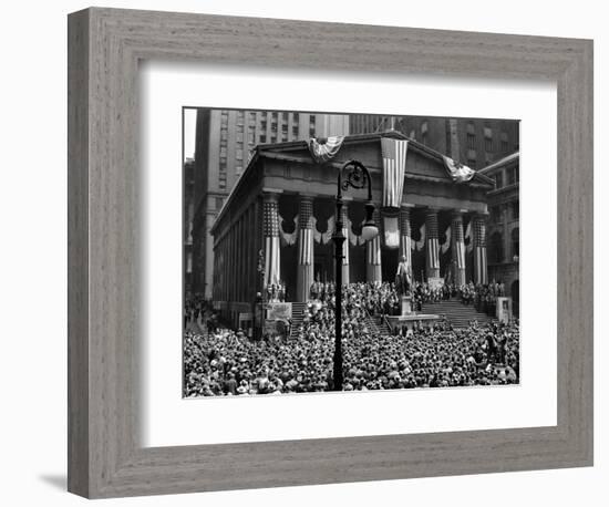 1942 WWII War Bond Rally Federal Treasury Building New York Stock Exchange Wall Street Manhattan-null-Framed Photographic Print