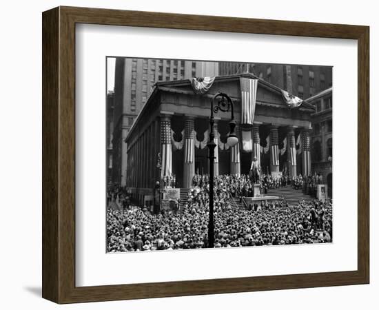 1942 WWII War Bond Rally Federal Treasury Building New York Stock Exchange Wall Street Manhattan-null-Framed Photographic Print