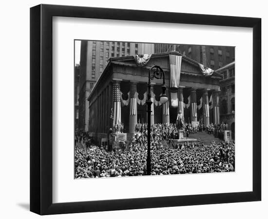 1942 WWII War Bond Rally Federal Treasury Building New York Stock Exchange Wall Street Manhattan-null-Framed Photographic Print