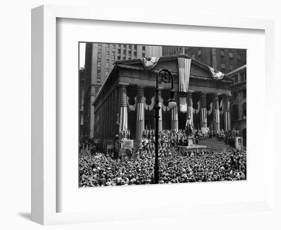 1942 WWII War Bond Rally Federal Treasury Building New York Stock Exchange Wall Street Manhattan-null-Framed Photographic Print