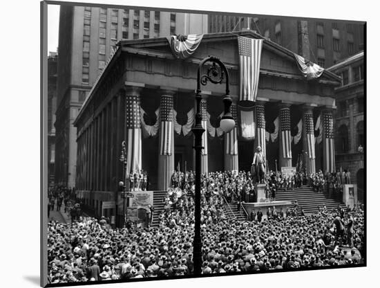 1942 WWII War Bond Rally Federal Treasury Building New York Stock Exchange Wall Street Manhattan-null-Mounted Photographic Print