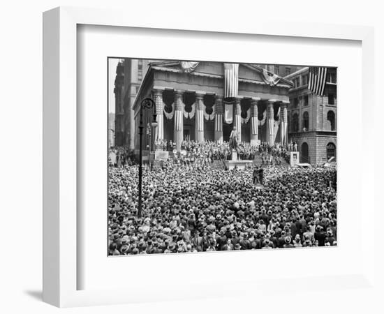 1942 WWIi War Bond Rally New York Stock Exchange Wall Street NYC-null-Framed Photographic Print