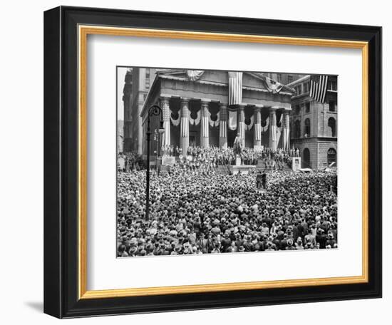 1942 WWIi War Bond Rally New York Stock Exchange Wall Street NYC-null-Framed Photographic Print