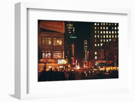 1945: 49th and Broadway Area with Chin Lee Restaurant in the Background, New York, NY-Andreas Feininger-Framed Photographic Print