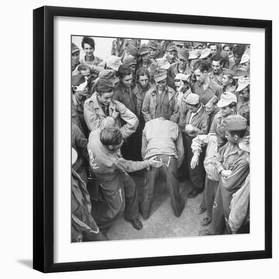 1945: Continental Central Pow Enclosure 15, Attichy, France-Ralph Morse-Framed Photographic Print