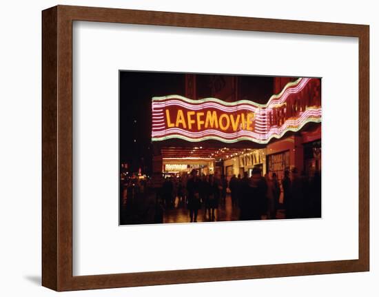 1945: Laff Movie Theater at 236 West 42nd Street Manhattan, New York, NY-Andreas Feininger-Framed Photographic Print