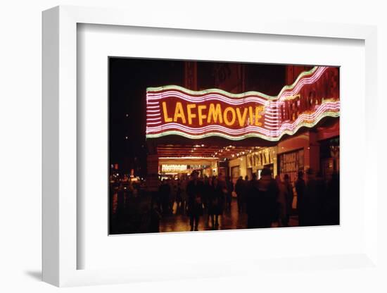 1945: Laff Movie Theater at 236 West 42nd Street Manhattan, New York, NY-Andreas Feininger-Framed Photographic Print