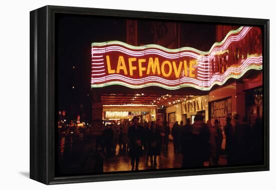 1945: Laff Movie Theater at 236 West 42nd Street Manhattan, New York, NY-Andreas Feininger-Framed Premier Image Canvas