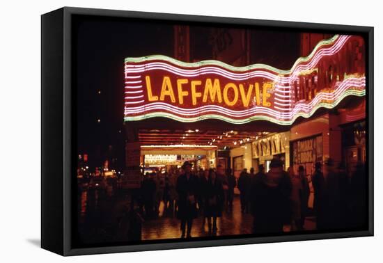 1945: Laff Movie Theater at 236 West 42nd Street Manhattan, New York, NY-Andreas Feininger-Framed Premier Image Canvas