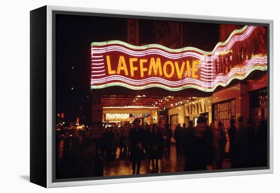 1945: Laff Movie Theater at 236 West 42nd Street Manhattan, New York, NY-Andreas Feininger-Framed Premier Image Canvas