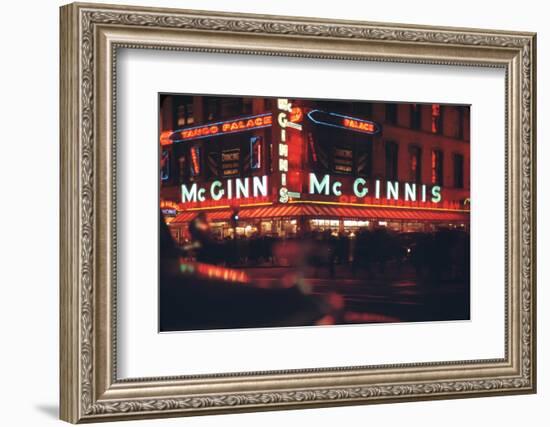 1945: Mcginnis Tango Palace Above the Roast Beef King Deli, 48th and Broadway, New York, NY-Andreas Feininger-Framed Photographic Print