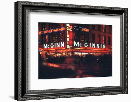 1945: Mcginnis Tango Palace Above the Roast Beef King Deli, 48th and Broadway, New York, NY-Andreas Feininger-Framed Photographic Print