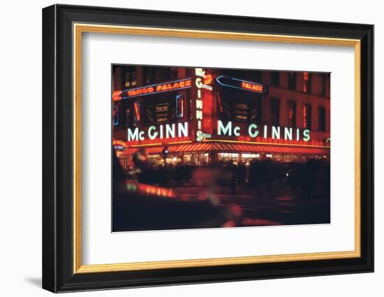 1945: Mcginnis Tango Palace Above the Roast Beef King Deli, 48th and Broadway, New York, NY-Andreas Feininger-Framed Photographic Print