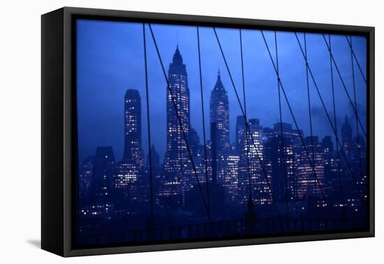 1945: New York Skyline View During Twilight Hours-Andreas Feininger-Framed Premier Image Canvas