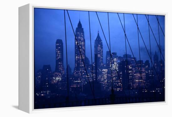 1945: New York Skyline View During Twilight Hours-Andreas Feininger-Framed Premier Image Canvas