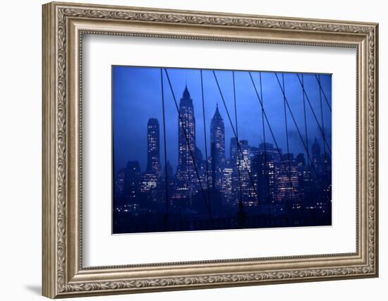 1945: New York Skyline View During Twilight Hours-Andreas Feininger-Framed Photographic Print