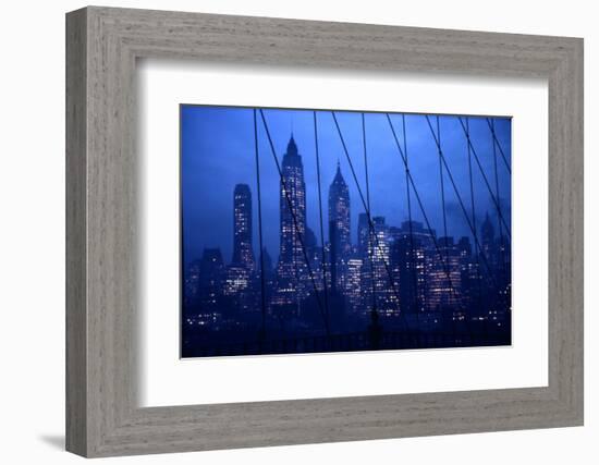 1945: New York Skyline View During Twilight Hours-Andreas Feininger-Framed Photographic Print