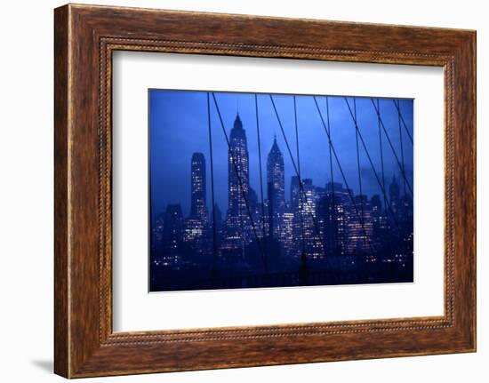 1945: New York Skyline View During Twilight Hours-Andreas Feininger-Framed Photographic Print