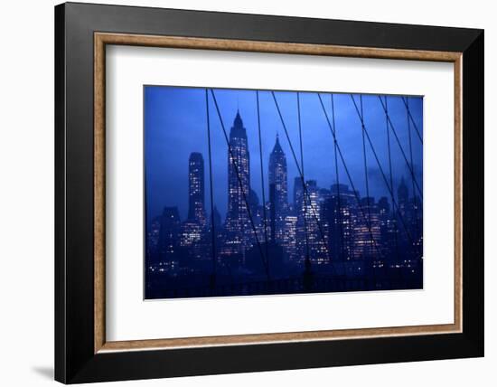 1945: New York Skyline View During Twilight Hours-Andreas Feininger-Framed Photographic Print