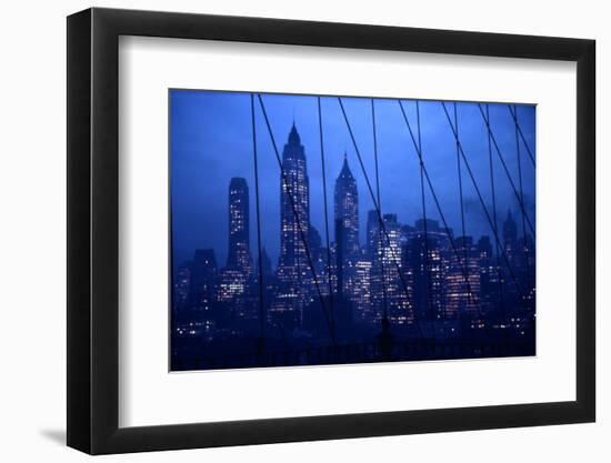 1945: New York Skyline View During Twilight Hours-Andreas Feininger-Framed Photographic Print