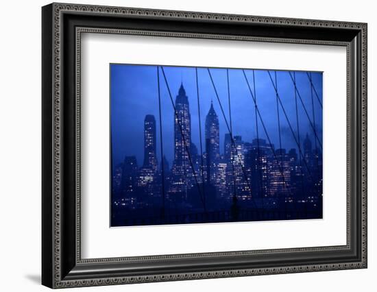 1945: New York Skyline View During Twilight Hours-Andreas Feininger-Framed Photographic Print