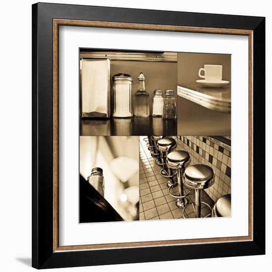 1945's Diner Collage III-Jean-François Dupuis-Framed Art Print