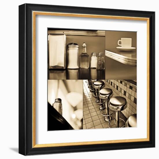 1945's Diner Collage III-Jean-François Dupuis-Framed Art Print