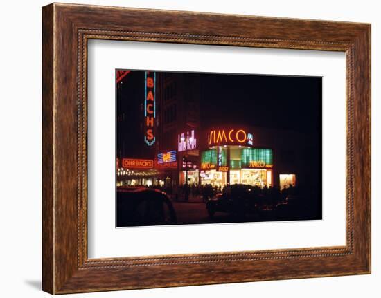 1945: Signs for the Orbach Department Store and Simko Shoe Store in the Union Square, New York, Ny-Andreas Feininger-Framed Photographic Print