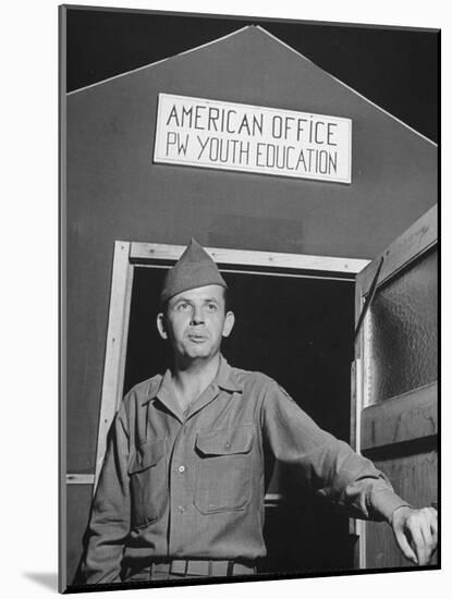 1945: Us Army Pfc Francis Tourtillot at Continental Central Pow Enclosure 15, Attichy, France-Ralph Morse-Mounted Photographic Print