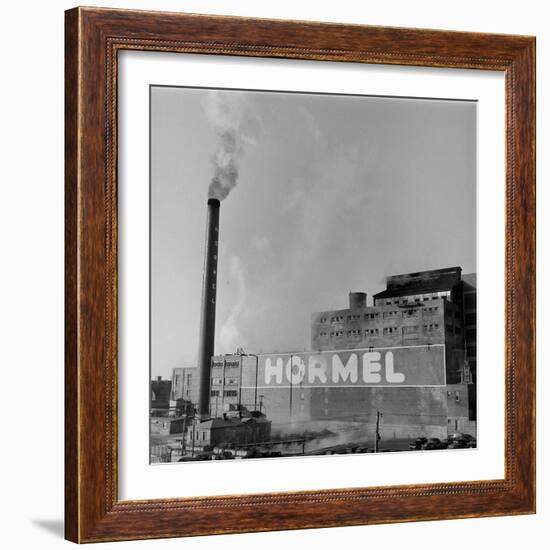 1946: Exterior of the Hormel Foods Corporation Meat Factory, Austin, Minnesota-Wallace Kirkland-Framed Photographic Print