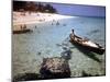 1946: Sam Cunningham Sells Sea Shells to Tourist Along the Seashore in Montego Bay, Jamaica-Eliot Elisofon-Mounted Photographic Print