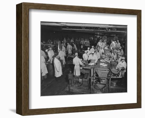 1946: Workers as They Butcher Meats in the Hormel Foods Corporation Factory, Austin, Minnesota-Wallace Kirkland-Framed Photographic Print