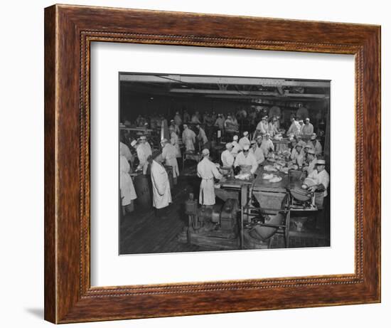 1946: Workers as They Butcher Meats in the Hormel Foods Corporation Factory, Austin, Minnesota-Wallace Kirkland-Framed Photographic Print