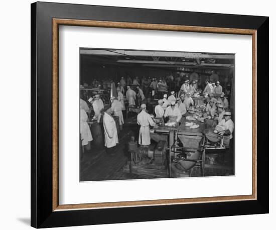 1946: Workers as They Butcher Meats in the Hormel Foods Corporation Factory, Austin, Minnesota-Wallace Kirkland-Framed Photographic Print