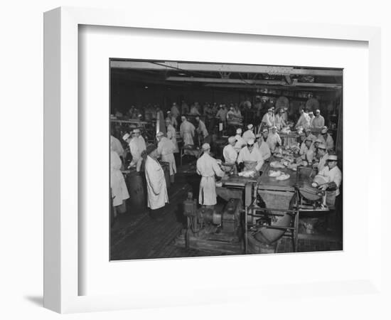 1946: Workers as They Butcher Meats in the Hormel Foods Corporation Factory, Austin, Minnesota-Wallace Kirkland-Framed Photographic Print