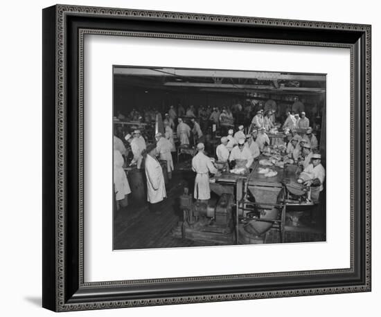 1946: Workers as They Butcher Meats in the Hormel Foods Corporation Factory, Austin, Minnesota-Wallace Kirkland-Framed Photographic Print