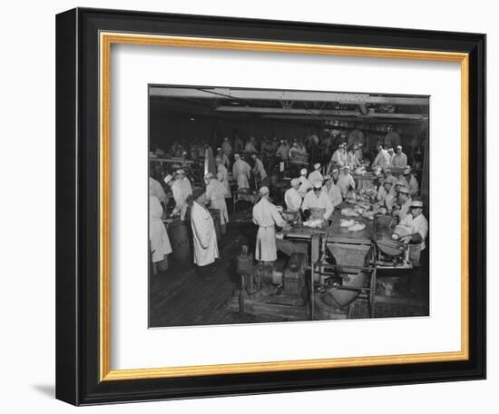 1946: Workers as They Butcher Meats in the Hormel Foods Corporation Factory, Austin, Minnesota-Wallace Kirkland-Framed Photographic Print