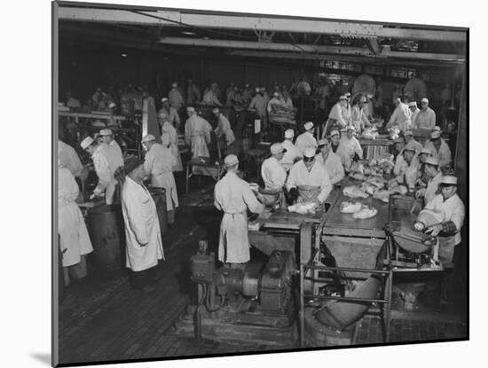 1946: Workers as They Butcher Meats in the Hormel Foods Corporation Factory, Austin, Minnesota-Wallace Kirkland-Mounted Photographic Print