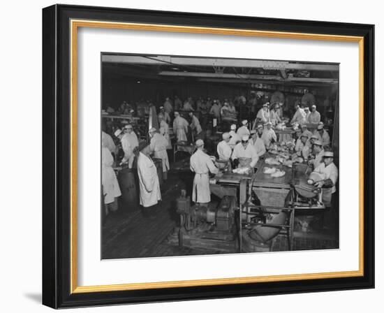 1946: Workers as They Butcher Meats in the Hormel Foods Corporation Factory, Austin, Minnesota-Wallace Kirkland-Framed Photographic Print