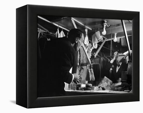 1947: Comedian Joe E. Lewis Backstage at the Copacabana Nightclub in Nyc-Gjon Mili-Framed Premier Image Canvas
